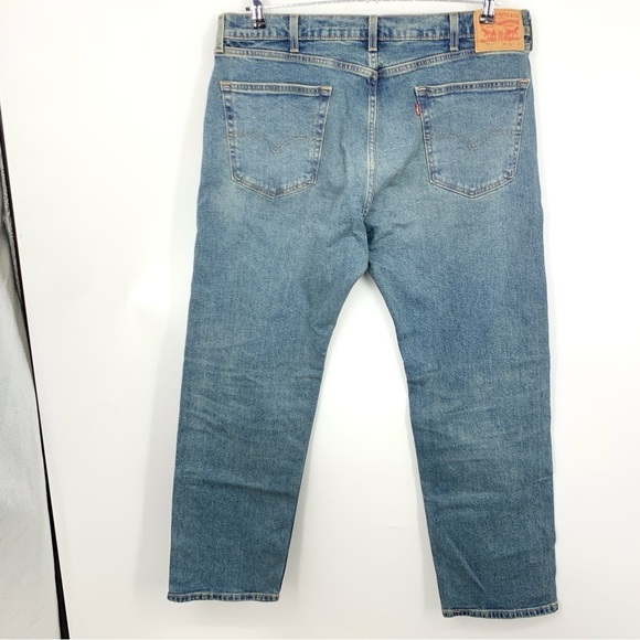 Levis Men Size 38 x 30 Jeans 505 Regular Fit Straight Light Wash Pants Stretch - Picture 4 of 9